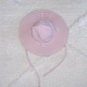 Ruffle Butts pink seersucker sun hat 0-12 mo